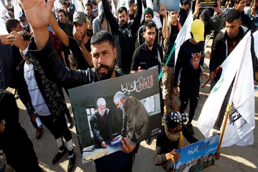Iraqis Rally Ahead of Anniv. of US Assassination of Gen. Soleimani, Burn Model of American Embassy