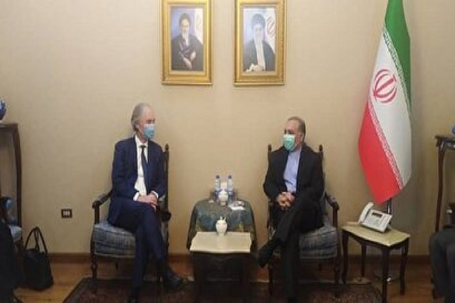 Reviewing the developments in Syria in the meeting of Mr. Pederson with the Iranian ambassador in Damascus