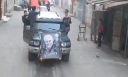 غزہ کی پٹی کے قلب میں شہید سلیمانی کی تصویر کے ساتھ پریڈ+ ویڈیو کلیپ