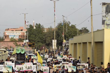 تحریک بیداری امت مصطفیٰ کے تحت کراچی میں مردہ باد اسرائیل ریلی+ تصاویر
