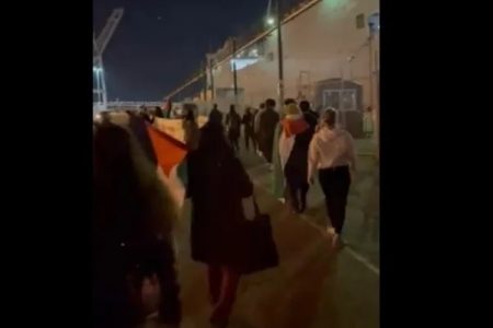 مظاہرین کی اسرائیل کو اسلحہ پہنچانے والے جہاز کو روکنے کی کوشش