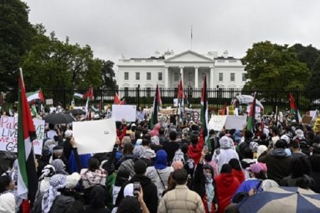 امریکی عوام کا اسرائیلی بربریت کے خلاف زبردست احتجاج
