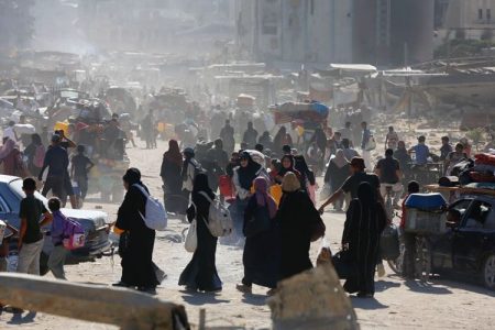 جنوبی غزہ میں چند روز میں 75 ہزار فلسطینی بے گھر ہو گئے